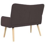 vidaXL Sofa 2 places Marron foncé 115 x 61 x 87 cm Tissu