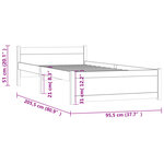 vidaXL Cadre de lit Bois massif 90x200 cm