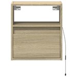 vidaXL Tables de chevet murales avec lumières LED 2 Pièces chêne sonoma