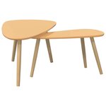 vidaXL Ensemble de tables basses 2 Pièces Bois de pin massif Marron