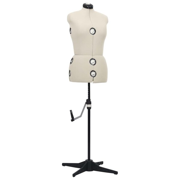 vidaXL Mannequin de robe ajustable pour femme Crème M Taille 40-46