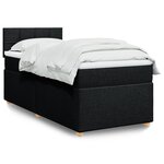 vidaXL Sommier à lattes de lit avec matelas Noir 100x200 cm Tissu