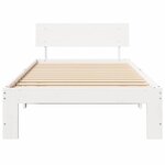 vidaXL Cadre de lit avec tête de lit Blanc 75 x 190 cm Pin massif
