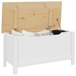 vidaXL Boîte de rangement HILL Blanc et marron miel 90 x 40 x 45 cm