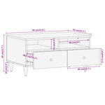 vidaXL Table basse 80x54x40 cm bois de manguier massif