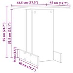vidaXL Table d'appoint Chêne noir 44 5 x 45 x 55 cm Bois d'ingénierie