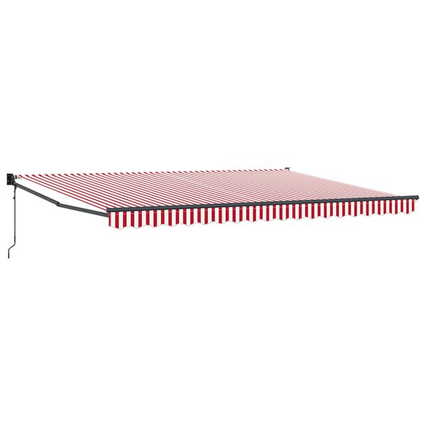 vidaXL Auvent Automatique Rétractable Rayé Rouge et Blanc 450x300 cm