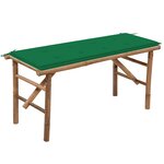 vidaXL Banc de jardin pliable avec coussin 118 cm Bambou