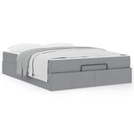 vidaXL Cadre de lit avec matelas Gris clair 140 x 190 cm tissu