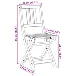 vidaXL Chaises de jardin pliantes   6 pièces  dimensions 36x46x86 cm  en bois massif d'acacia.