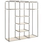 vidaXL Armoire avec compartiments et barres Crème 150x45x175 cm Tissu