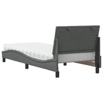 vidaXL Lit avec matelas gris foncé 80x200 cm tissu