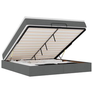 VidaXL Cadre de lit ottoman avec matelas gris foncé 180x200 cm tissu