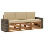 vidaXL Ensembles de canapés 3 pc Bois d'Acacia Massif