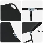 vidaXL Chaise longue pliante 2 Pièces Portable Noir Tissu Oxford 600D