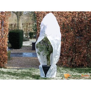 Nature Couverture d'hiver avec fermeture éclair 70 g/m² Blanc 2 5x2x2m