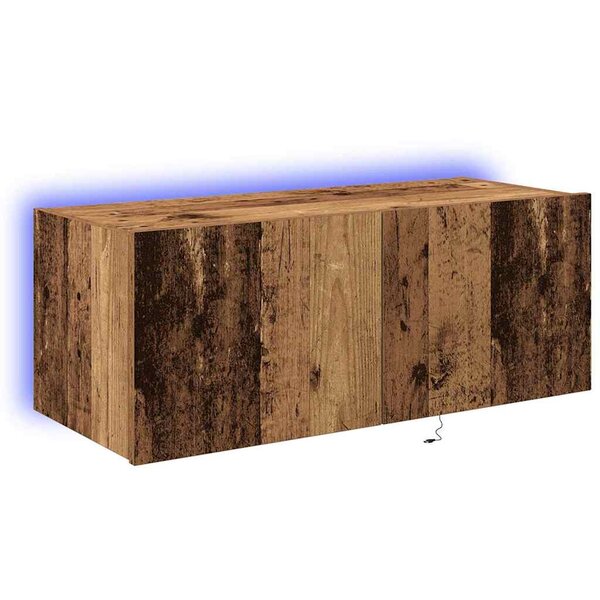 vidaXL Meuble TV mural Bois Ancien 80 x 35 x 31 cm Bois d'ingénierie