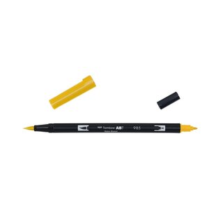 Feutre dessin double pointe abt dual brush pen 985 jaune chrome x 6 tombow