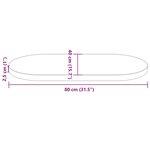 vidaXL Dessus de table blanc 80x40x2 5 cm bois de pin massif ovale