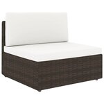 vidaXL Salon de jardin 7 Pièces avec coussins Marron Résine tressée