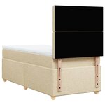 vidaXL Sommier à lattes de lit avec matelas Crème 90x200 cm Tissu