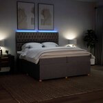 vidaXL Sommier à lattes de lit avec matelas Taupe 200x200 cm Tissu