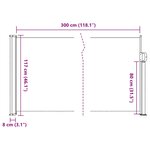 vidaXL Auvent latéral rétractable blanc 117x300 cm