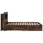vidaXL Cadre de lit avec rangement Chêne fumé 150 x 200 cm