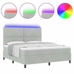 vidaXL Lit à ressorts avec matelas Gris clair 180 x 200 cm Velours