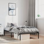 vidaXL Cadre de lit métal sans matelas noir 100x190 cm