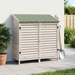 vidaXL Abri de jardin Blanc 106 x 56 x 113 5 cm Bois de Sapin Massif