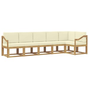 vidaXL Ensemble de canapés d'extérieur 6 pc Blanc et crème Polyester