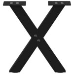 vidaXL Pieds de table basse en forme de X  2 pièces  noir  37 x (30-31) cm  acier