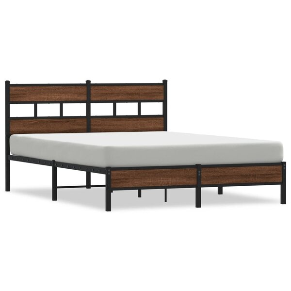 vidaXL Cadre de lit sans matelas chêne marron 140x190 cm