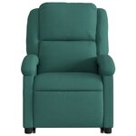 vidaXL Fauteuil inclinable de massage électrique Vert foncé Tissu