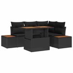 vidaXL Ensemble de salle à manger pour jardin 5 Pièces Noir et Marron