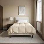 vidaXL Duvet d'hiver Matelassé Crème 155 x 220 cm Microfibre