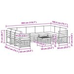 vidaXL Ensemble de canapés d'extérieur 10 pc Naturel et Anthracite