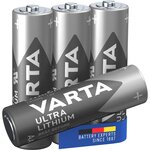 Blister de 4 piles Lithium LR6/AA VARTA