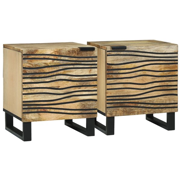vidaXL Cabinets de Chevet 2 Pièces 40x33.5x46 cm Bois Massif de Manguier