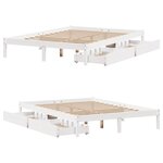 vidaXL Cadre de lit sans matelas blanc 140x200 cm bois de pin massif