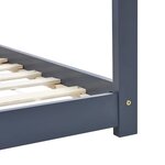 vidaXL Cadre de lit d'enfant Gris  Bois de pin massif 90 x 200 cm