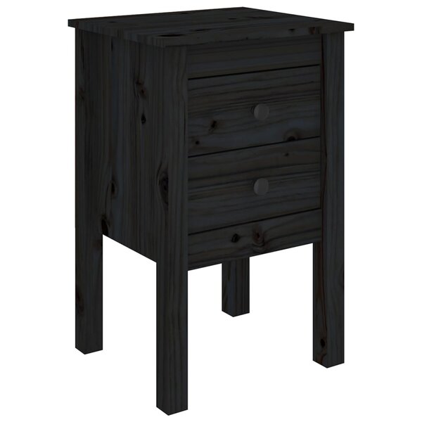 vidaXL Table de chevet Noir 40x35x61 5 cm Bois de pin massif