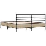vidaXL Cadre de lit chêne sonoma 150x200 cm bois d'ingénierie et métal