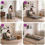vidaXL Canapé-lit pliable 75 x 67 x 45 cm Gris clair