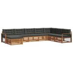 vidaXL Ensemble de canapés d'extérieur 8 pc Naturel et Anthracite