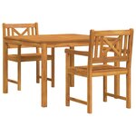 vidaXL Ensemble de salle à manger pour jardin 3 Pièces Marron