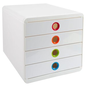 Exacompta Set de tiroirs de bureau Pop-Box avec 4 tiroirs Blanc