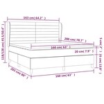 vidaXL Sommier à lattes de lit et matelas Gris clair 160x200cm Velours