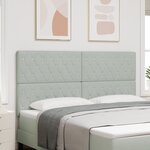 vidaXL Tête de lit à boutons en cristal capitonnée gris clair 180 cm velours